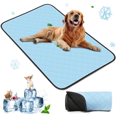 Clefivie Cooling Mat for Dogs, Cooling Mat for Cats, Dog Cooling Mat, Self-Cooling, Washable Cooling Blanket for Dogs, Cooling Mat, Summer, Non-Slip Cat Cooling Mat, Bed Cooling Pad Dog