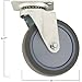 Waxman Casters TPR Rubber Caster Wheel – Gray 5-Inch Swiveling Top Plate – Non-Marking, Safe on Surfaces – For Multi-Purpose Use