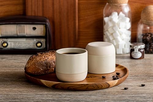 4 Pcs 8 oz Espresso Cups Set, 230ml Ceramic Coffee Cups, Small Tea & Demitasse Cups for Tea or Coffee, Coffee Mug for Home or Office