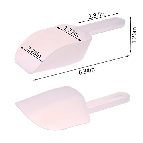 image for uhoMEy 5 pcs Mini Clear Plastic Ice Scoop Weddings Candy Dessert Buffe