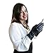 Fownes Women's Cashmere Lined Black All Fingers Conductive Metisse Leather Gloves 7/M