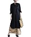 Yesno QE2 Women Long Button-Down Shirts Dress Casual Maxi Loose Hi-Low 100% Cotton,One Size,Black