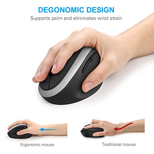 Wireless Vertical Mouse, Jelly Comb Wireless Mouse 2.4G High Precision