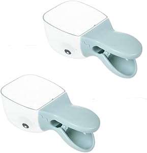 Cabilock 2 Pcs Rice Measuring Cup Spoon Duck Shaped Clip Pet Food Spoon Scoop Shovel Sealing Clamp for Dog Cat Rice Sugar Kitchen Blue