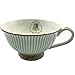 Krysclove Vintage Ceramic Teacup Elegant Coffee Cup with Spoon and Saucer Set,Royal Bone China Tea Cups (Stripe)
