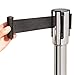 New Star Foodservice 54606 Stanchions, 36-Inch Height, 6.5-Foot Retractable Belt, Set of 2, Silver Belt