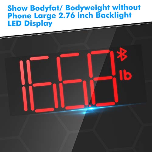Updated 2020 Version Bluetooth Digital Body Fat Scale, AMAGARM Smart Wireless BMI Weight Scales, Bathroom Tracks Body Composition Analyzer Scale with Smartphone App for Water, BMI, BMR, Muscle Mass - Thumbnail 6