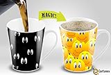 Cortunex Heat Sensitive Color Changing Ceramic Magic Coffee Mugs, 12oz - Ceramic V Shape