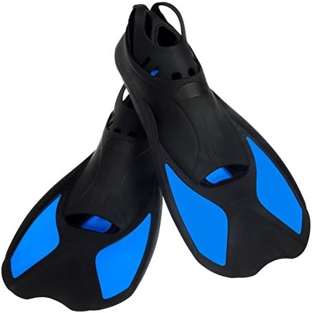 Universal Swim Fins | Short Floating Training Fins for Kids and Adults | Thermoplastic Rubber Pool Fins for Swimming Diving Snorkeling Watersports | 749