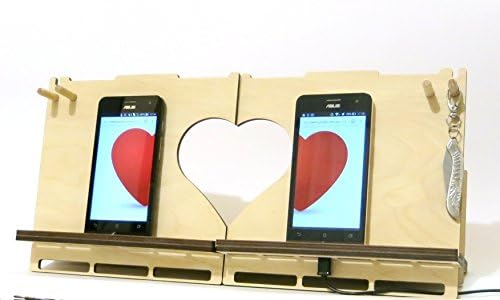 Wedding gift, Boyfriend gift, Girlfriend gift, Gift for Bride, Personalised Dock Station, Two Hearts, Tablet holder, Heart