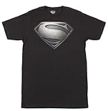 DC Comics Superman Man Of Steel Silver Logo T-Shirt Size : Large