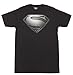 DC Comics Superman Man Of Steel Silver Logo T-Shirt Black X-Large