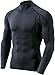 Tesla TM-MUT12-CHC_Medium Men's Mock Long-Sleeved T-Shirt Cool Dry Compression Baselayer MUT12