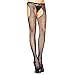 Leg Avenue Women's Suspender Pantyhose, Black Fishnet, One Size