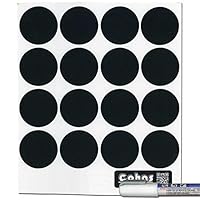 Cohas Chalkboard Labels for Libbey 4.5 Ounce Glass Spice Jars Includes Liquid Chalk Marker and 48 Labels, Fine Tip, White Marker