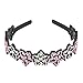 Yeshan Rhinestone and Crystal Beaded Flower Design Plastic Headband, Hairband for girls,Pink and ab white