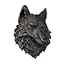 Wall Charmers Large Black Faux Wolf Head Wall Hanging - 16 inch Faux Taxidermy Animal Head Wall Decor - Handmade Farmhouse Decor - Wolves Black Wall Decor