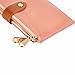 PEIUJIN Women's Genuine Wallet RFID Blocking Card Case Purse with Zipper Pocket (Pink)