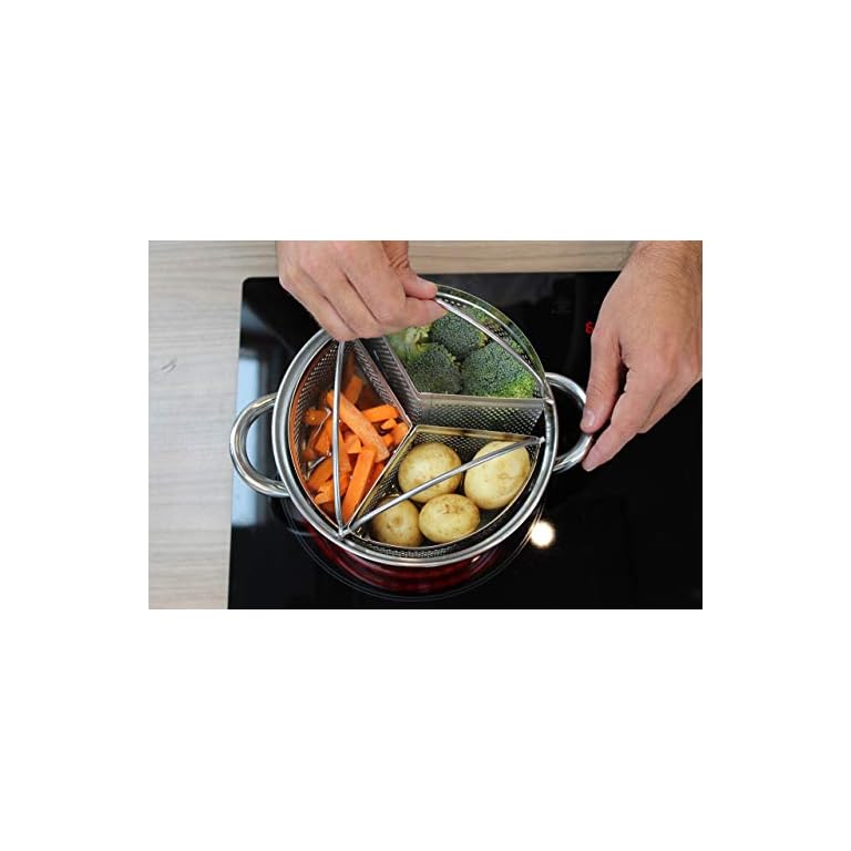 Family Saucepan Triple Pan Divider Separator Set Saves Cooking Space