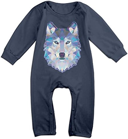 Cool Wolf Romper,6-24 Month Toddler Onesie,infant Bodysuit Long Sleeve Navy 6 M