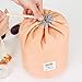 Travel Cosmetic Bags Barrel Makeup Bag,Women &Girls Portable Foldable Cases,Euow Multifunctional Toiletry Bucket Bags Round Organizer Storage Pocket Soft Collapsible,Waterproof. (Pink)