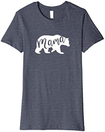 Womens Mama Bear T-Shirt Large Heather Blue