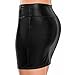 YiZYiF Women's Shiny Metallic Dress Liquid PVC Leather Wet Look Mini Skirt