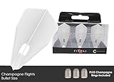 L-Style L8c Bullet Champagne Dart Flights with 3 Clear Black Champagne Rings