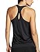 SYROKAN Women's Active Racerback Athletic Sports T-Shirt Long Yoga Crop Tank Top Black Medium