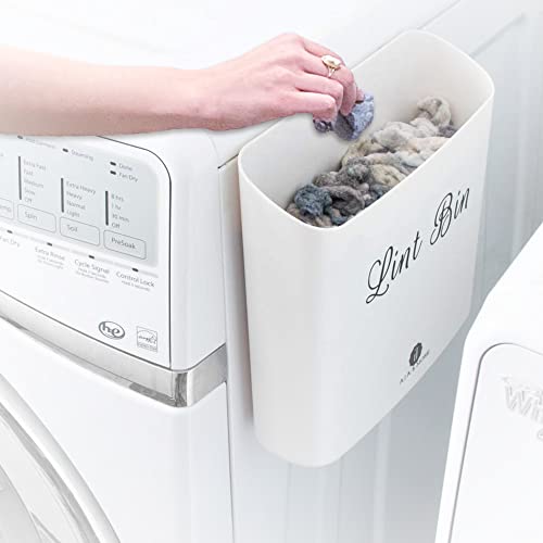 A.J.A. & MORE Lint Holder Bin for Laundry Room (OffWhite) Waste