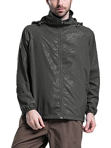 LANBAOSI Men's Super Lightweight UV Protect+Quick Dry Windproof Skin Jacket M Dark gray LANBAOSI Men's Super Lightweight UV Protect+Quick Dry Windproof Skin Jacket M Dark gray