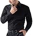 PAUL JONES Classic Dress Shirts for Men Black Formal Shirt for Work (XL)