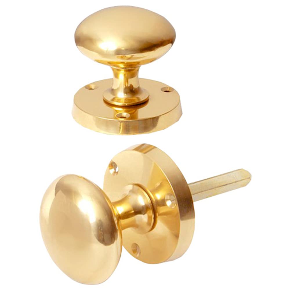 Merriway BH06364 Victorian Mortice Knob Set Brass, Gold Tone