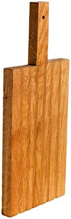 Oak Wood Cutting Board – “Field” Premium Oak Chopping Board and Serving Tray – Eco-Friendly Thick Handmade Kitchenware – Best Quality Chopping Block – Stunning Double Sided Design