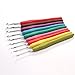 StaiBC 9 Colorful TPR Soft Plastic Handle Aluminum Knitting Knit Crochet Hooks Needles