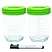 Nellam Baby Food Storage Containers - Leakproof, Airtight, Glass Jars for Freezing & Homemade Babyfood Prep - Reusable, BPA Free, 4 x 4oz, 4 x 8oz Set, that is Microwave & Freezer Safe