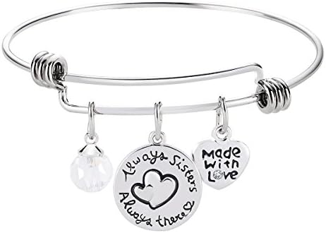 Wordless Love Stainless Steel Bracelet Bangles Jewelry for Girls Always Sisters Always There