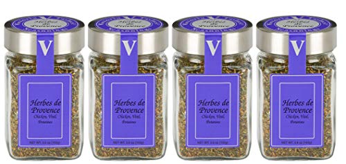 Herbes de Provence - SEASONS CHICKEN, FISH, VEGETABLES, and DIPPING OIL - DELICIOUS! Seven spices blended to give maximum flavor. FOUR PACK! VICTORIA TAYLOR'S BY VICTORIA GOURMET.