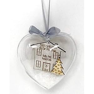 Una Casa onze eerste kerst in ons nieuwe huis gepersonaliseerde Bauble boom decoratie