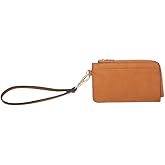 JEN & CO. Wallet With Strap Wrist Wallet - Slim Wallet Annalise Wallet with Card Holders & Zip Compartment, Brown (WL2081-BR)