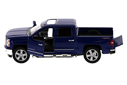 2014 Chevy Silverado Pick-up Truck, Blue - Kinsmart 5381D - 1/46 Scale Diecast Model Toy Car