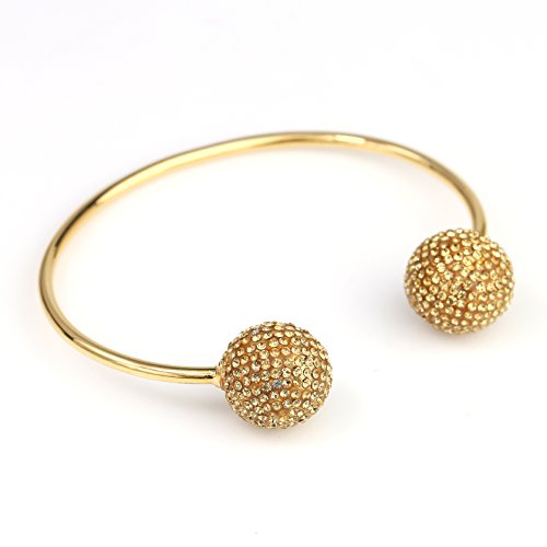 United Elegance - Contemporary Gold Tone Bracelet with Crystals