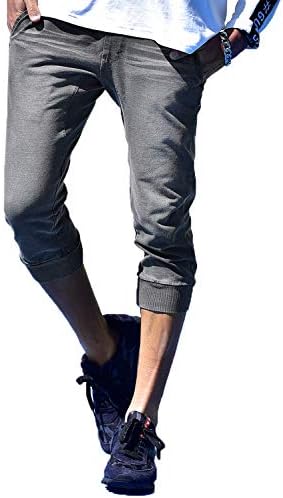 スウェットデニムクロップドパンツ 専門店 メンズ アンクル ジーンズ ジョガーパンツ