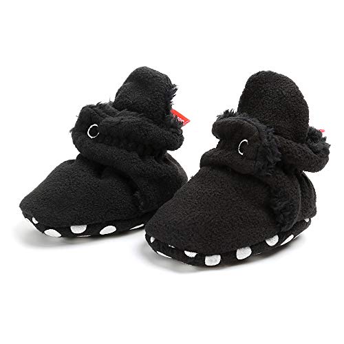 image for SOFMUO Unisex Baby Cozy Fleece Booties with Non Skid Bottom Newborn So