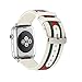 HUANLONG New Nylon Band Compatible with Apple Watch 38/40/42/44mm, Nylon with Leather Buckle Smart Strap Compatible for iwatch Series 1/2/3/4/5 (White/Green/Red, 42mm/44mm)