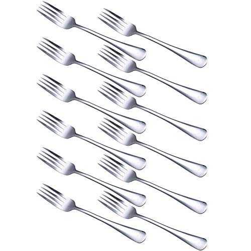 Zicome 12-piece Stainless Steel Dinner Forks Cutlery Set, 8 Inches