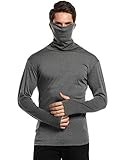 COOFANDY Mens Slim Fit Underwear Thermal Turtleneck Pullover Thermal Sweaters,Dark Gray,Medium
