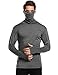 Coofandy Mens Slim Fit Underwear Thermal Turtleneck Pullover Thermal Sweaters,Dark Gray,Medium