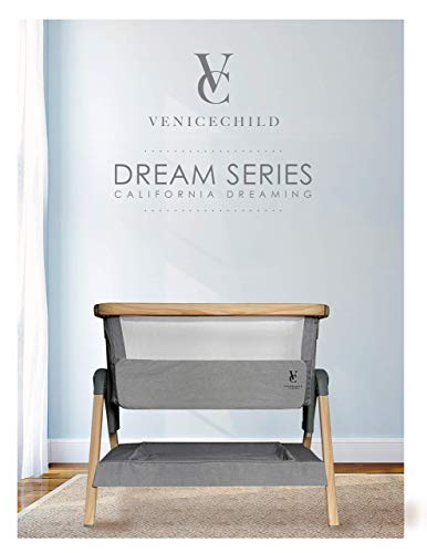 Co-Sleep Bassinet - Pure Compressed Cotton Mattress - Mesh and Bamboo Fabric Liner - Height Adjustable and Easy to Clean - California Dreaming Bedside Crib by Venice Child - Thumbnail 4