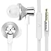 3.5mm Headset - iKross in-Ear 3.5mm Noise-Isolation Stereo Earbuds Headphones with Microphone - Metallic Silver/White